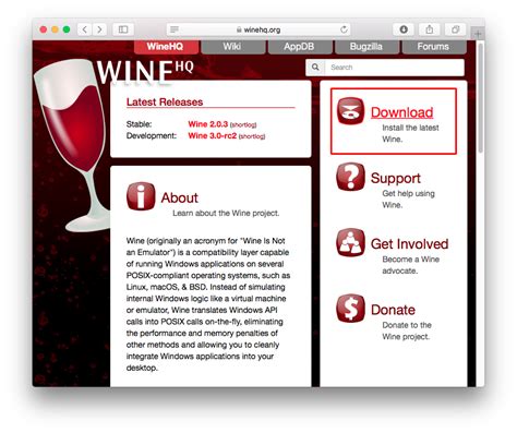 How to use and configure Wine for running Windows applications. Winelib User's Guide How to use Wine to port Windows applications to Linux. Wine Developer's Guide How to hack on Wine. Wine Installation and Configuration A short guide for those who want to help us make things work. Man Pages. wine man page Command line options for the wine binary. 